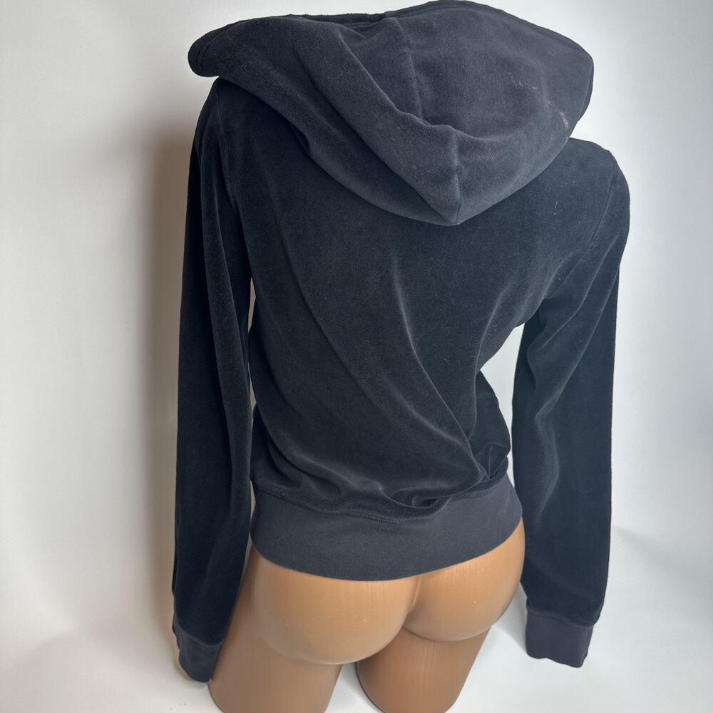 Juicy Couture Y2K Womens Zip Up Velour Jacket Hoodie Size L Made in USA Vintage - Picture 2 of 11